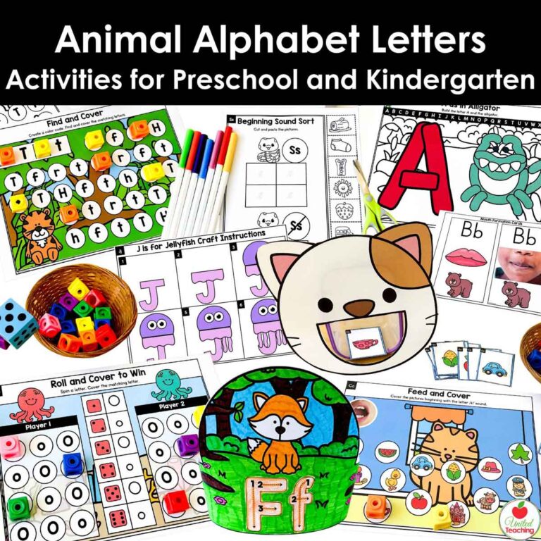 Animal Alphabet Letters - Activities for Preschool and Kindergarten