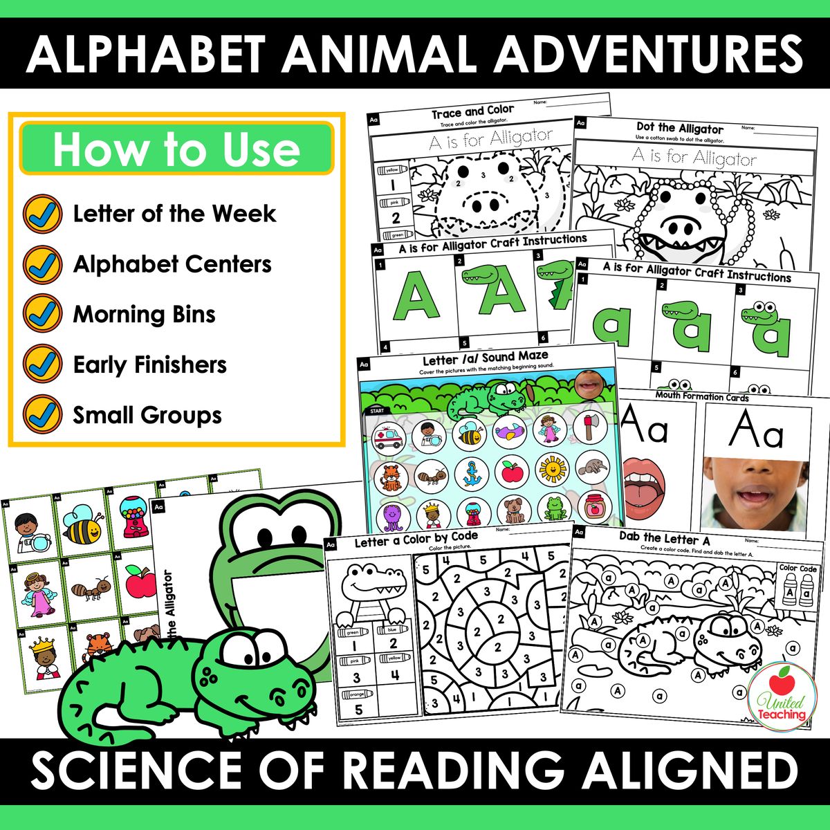 How to use the Alphabet Animal Adventures Letter A Activities