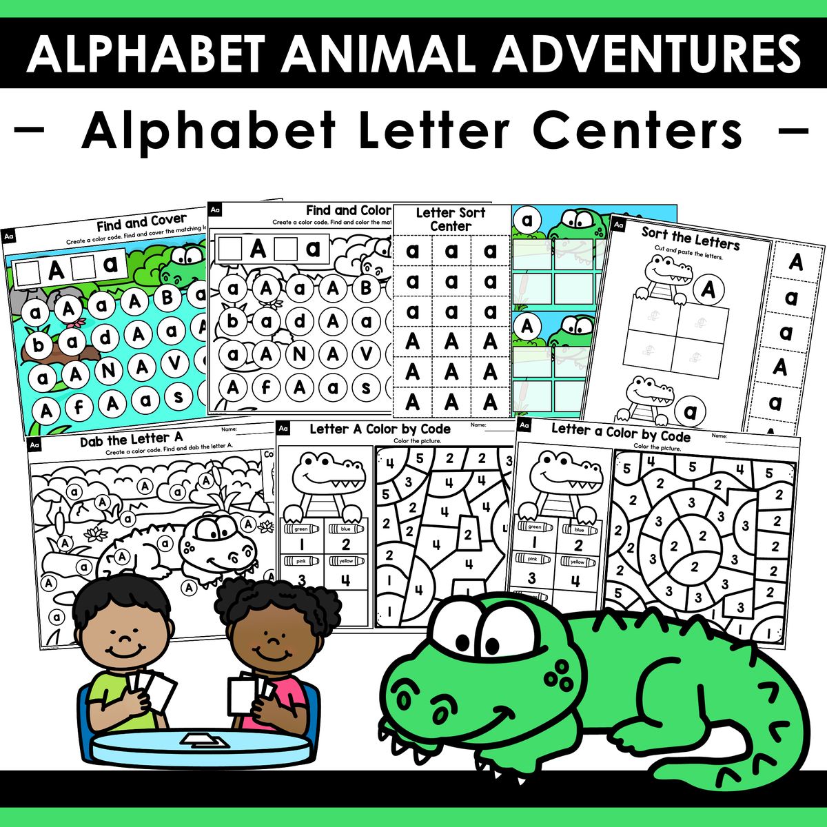 Alphabet Animal Adventures Letter A Centers