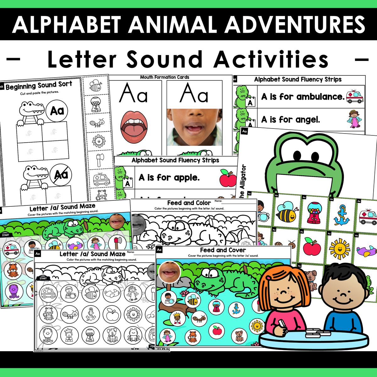 Alphabet Animal Adventures Letter A Sound Activities
