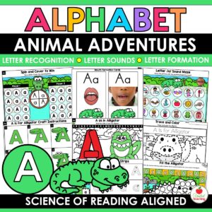 Alphabet Animal Adventures Letter A is for Alligator packet
