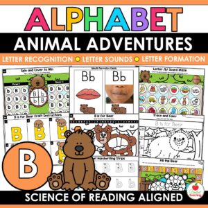 Alphabet Animal Adventures Letter B Packet