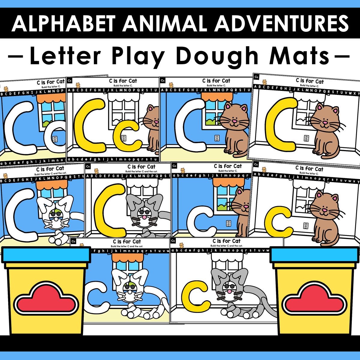 Alphabet Animal Adventures Letter C Play Dough Mats