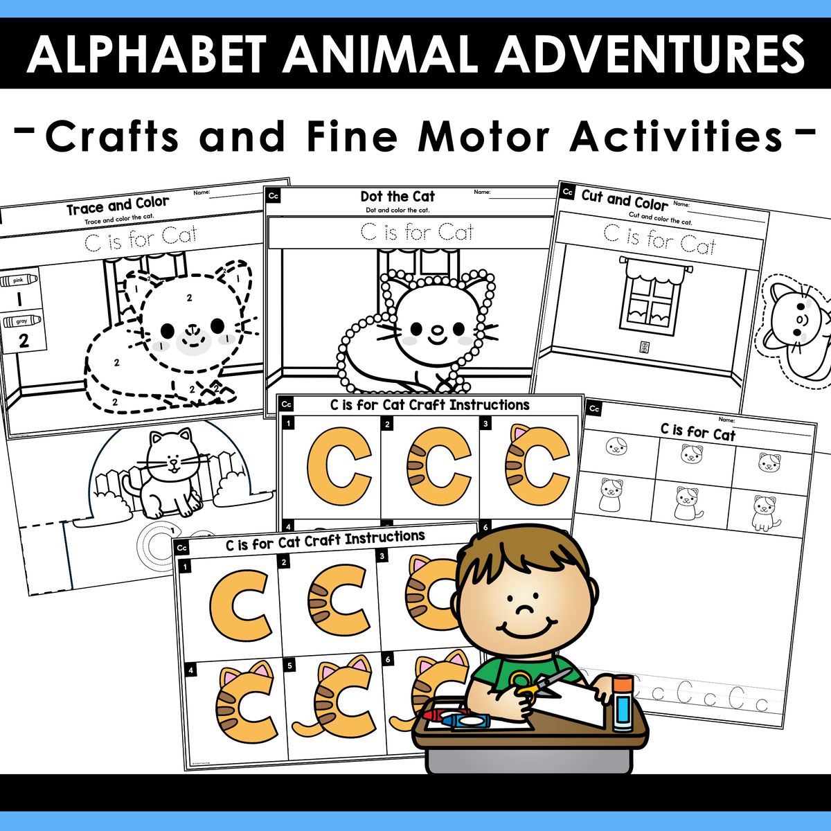 Alphabet Animal Adventures Letter C Crafts and Fine Motor Skills