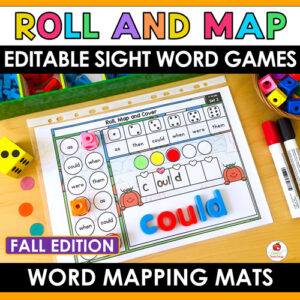 Fall Roll and Map Editable Sight Word Mapping Games