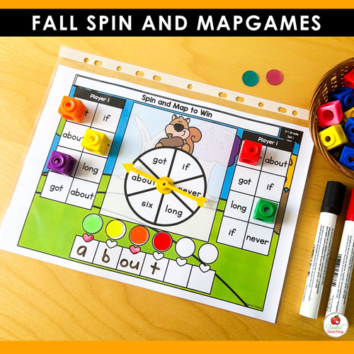 Fall Spin and Map Editable Partner Sight Word Games - Image 6
