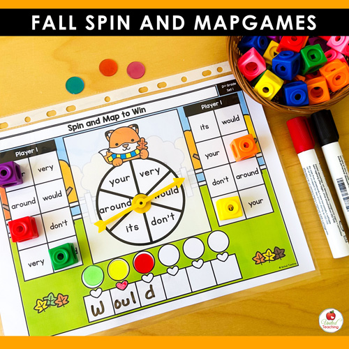 Fall Spin and Map Editable Partner Sight Word Games - Image 7