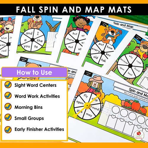 Fall Spin and Map Individual Editable Sight Word Games - Image 3