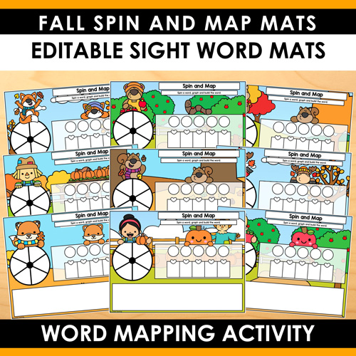 Fall Spin and Map Individual Editable Sight Word Games - Image 4