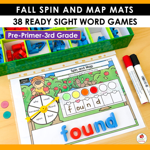 Fall Spin and Map Individual Editable Sight Word Games - Image 5