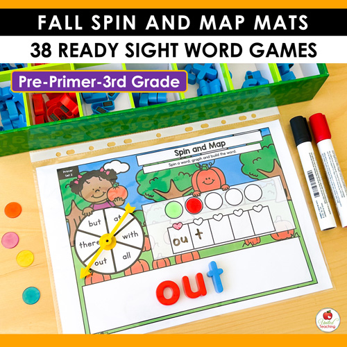 Fall Spin and Map Individual Editable Sight Word Games - Image 6