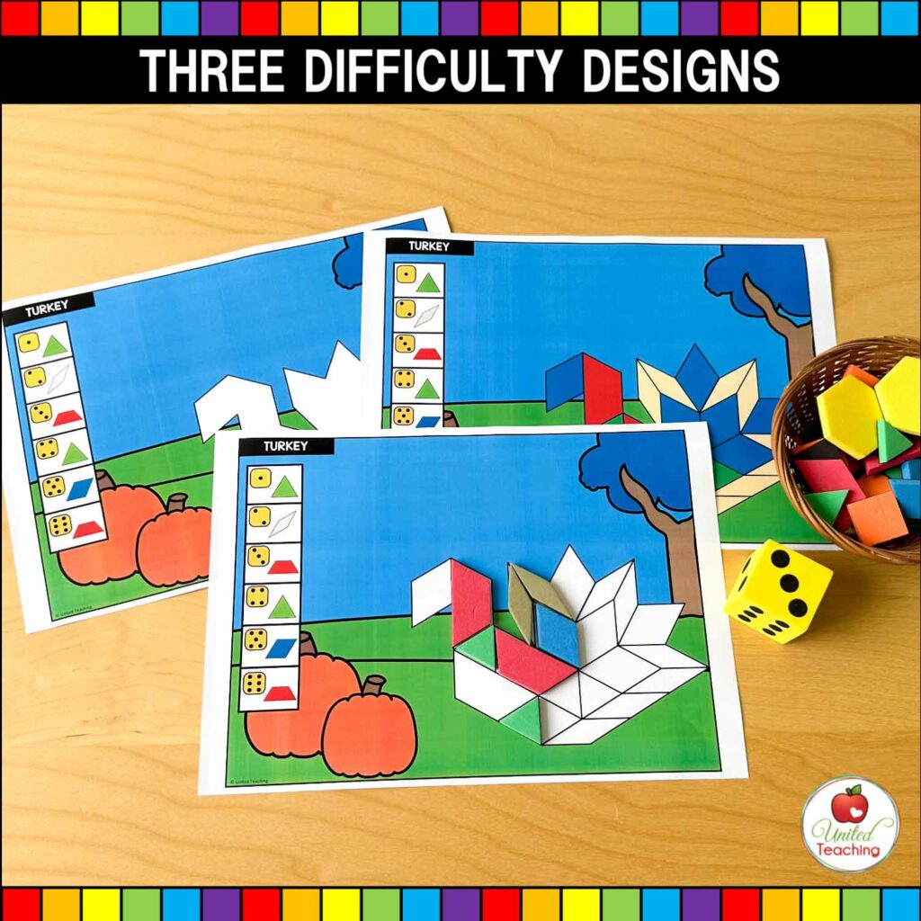 Thanksgiving Pattern Block Mats Packet - United Teaching