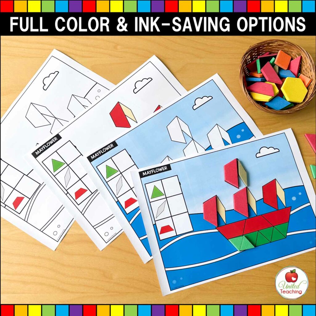 Thanksgiving Pattern Block Mats Packet - United Teaching