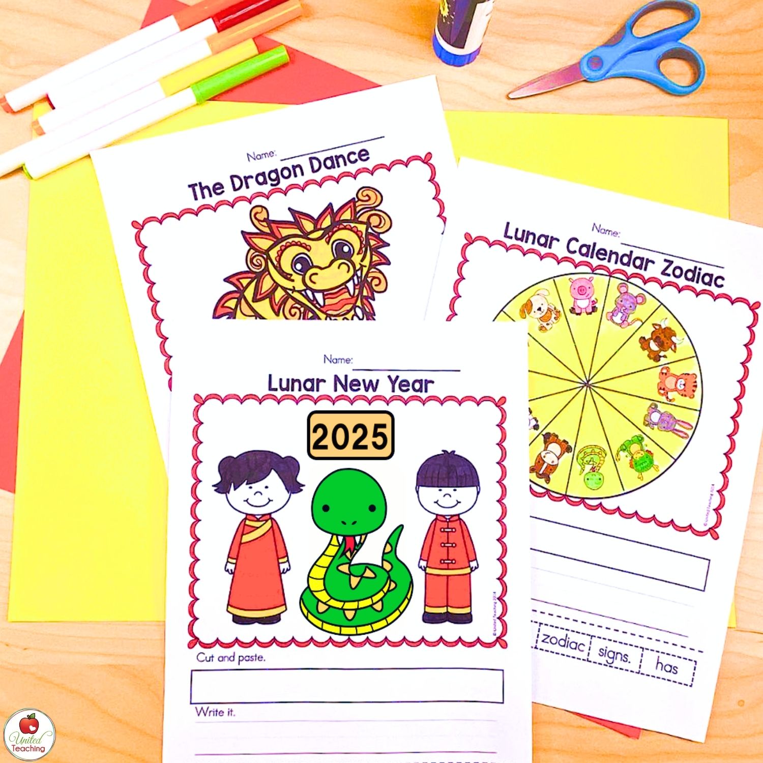 Year of the Snake Lunar New Year Worksheets