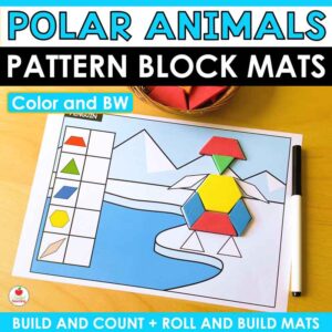 Polar Animals Pattern Blocks Mats