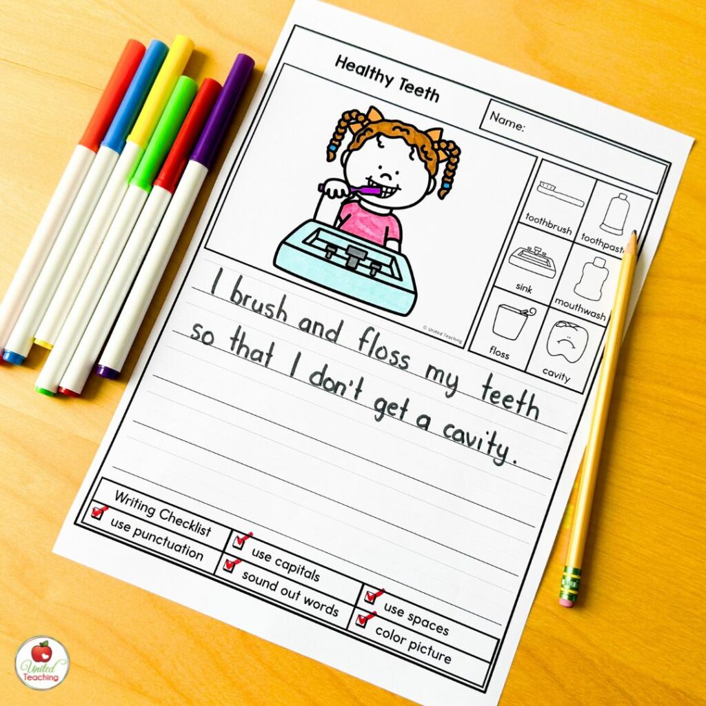 Dental Health writing prompt for February