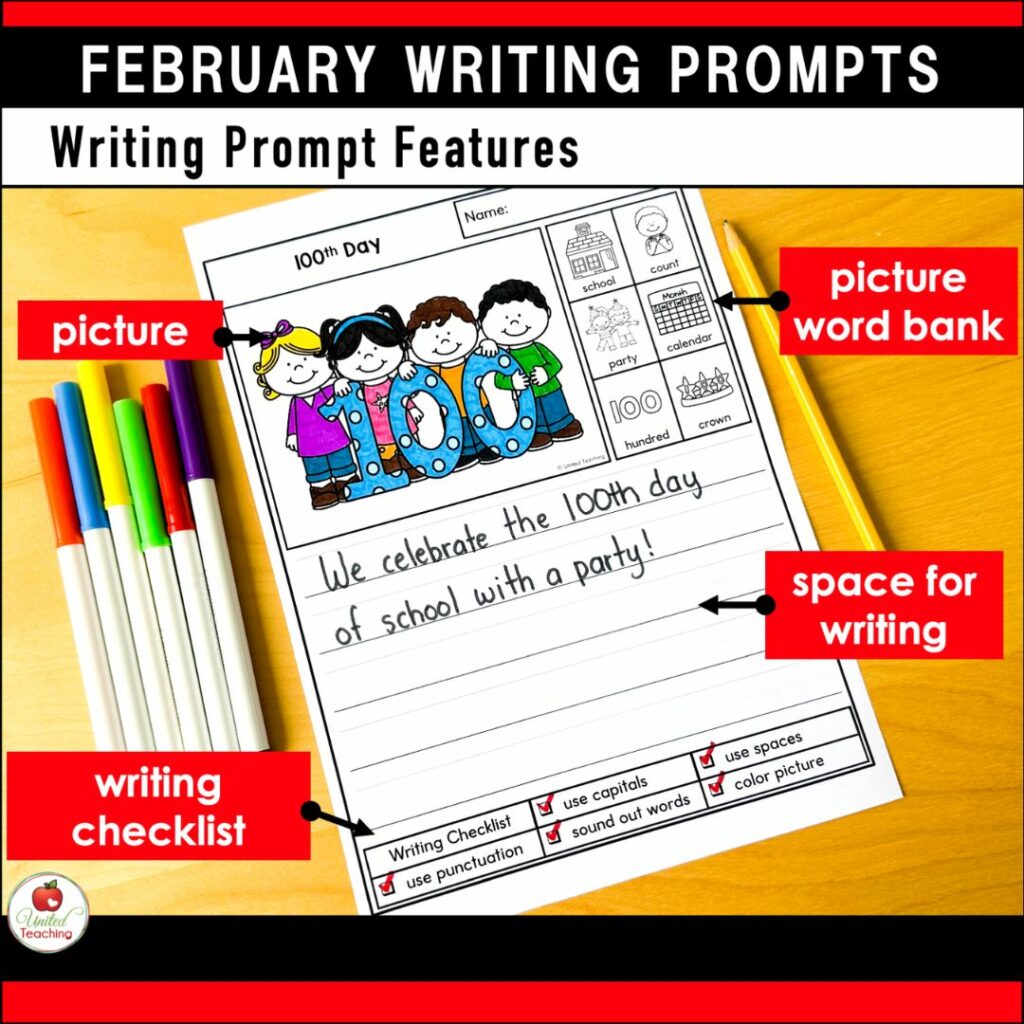 Writing Prompt Worksheet features