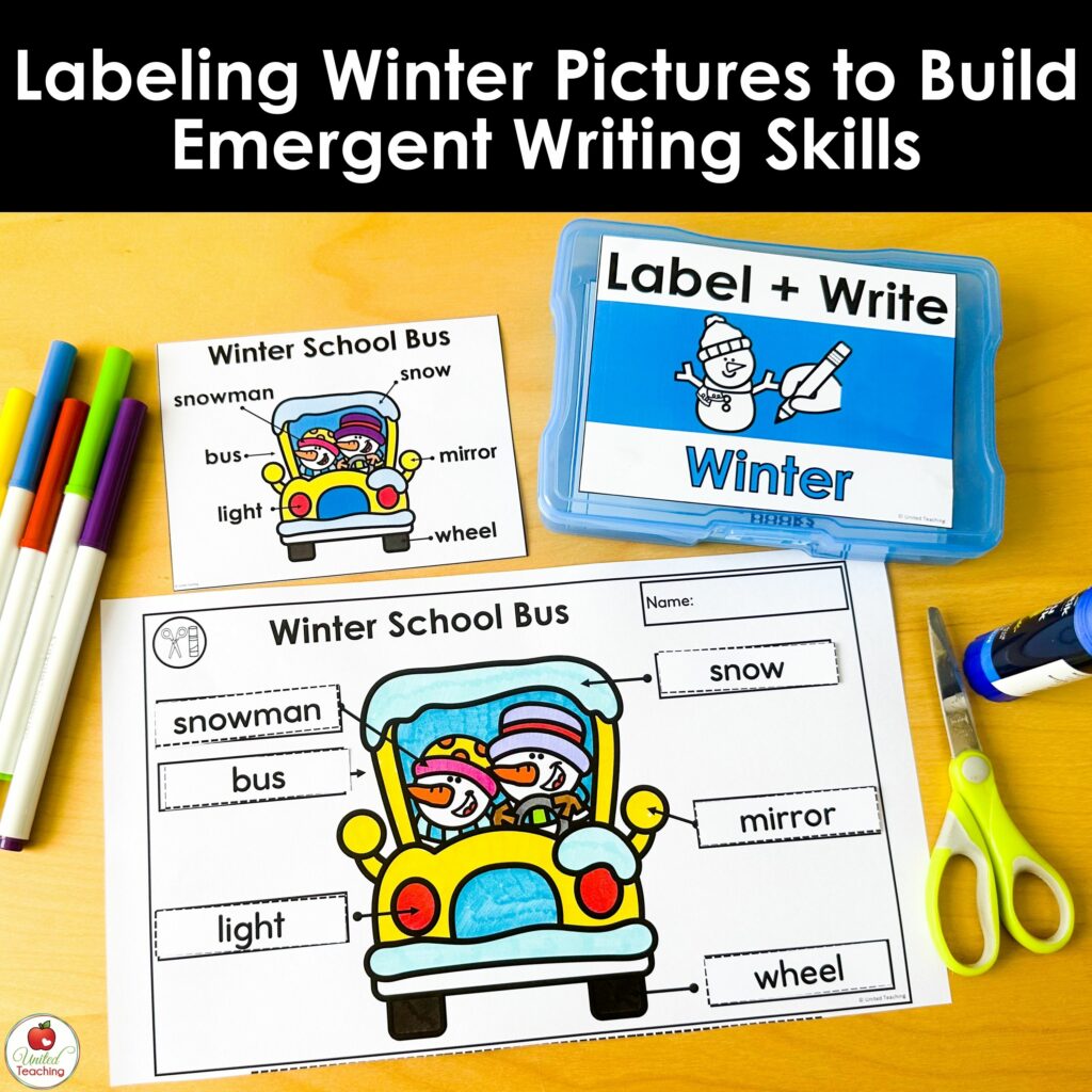 Labeling Winter Pictures to Build Emergent Writing Skills Featured