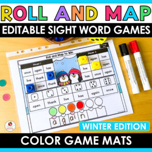 Winter Roll and Map Sight Word Games Cover