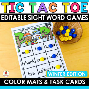 Winter Tic Tac Toe Sight Word Games Packet Cover