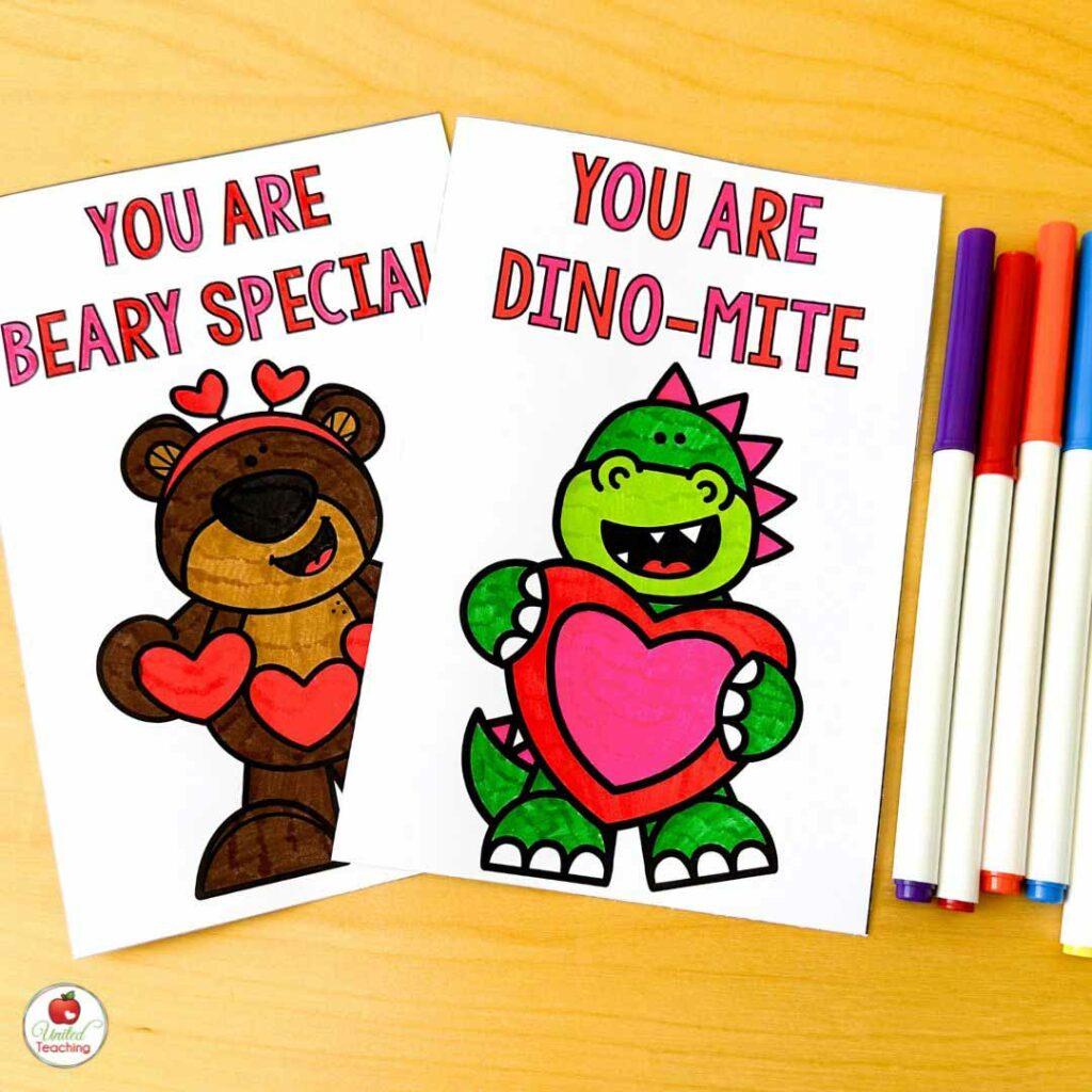 Valentine's Day cards for students to make and exchange in the classroom