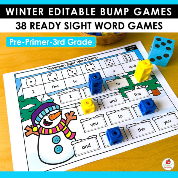 Winter Sight Word Bump Games Packet - Image 5