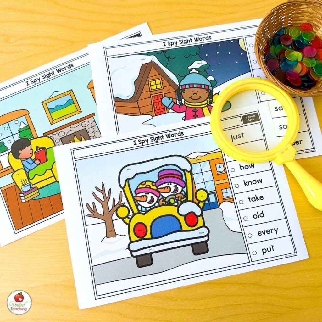 Winter I Spy Sight Word Games