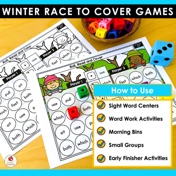 Winter Race to Cover Sight Word Games Packet - Image 3