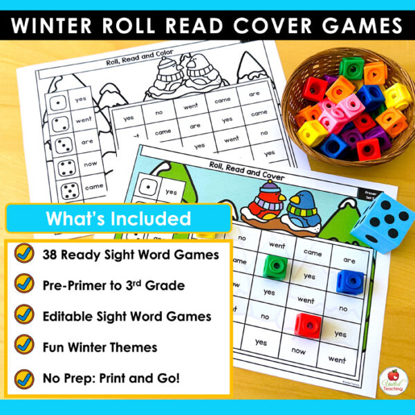 Roll and Read Winter Sight Word Games - Image 2
