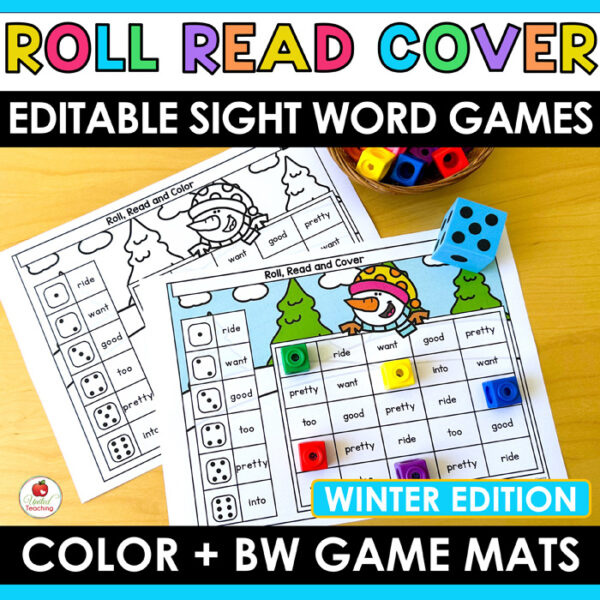 Roll and Read Winter Sight Word Games Cover