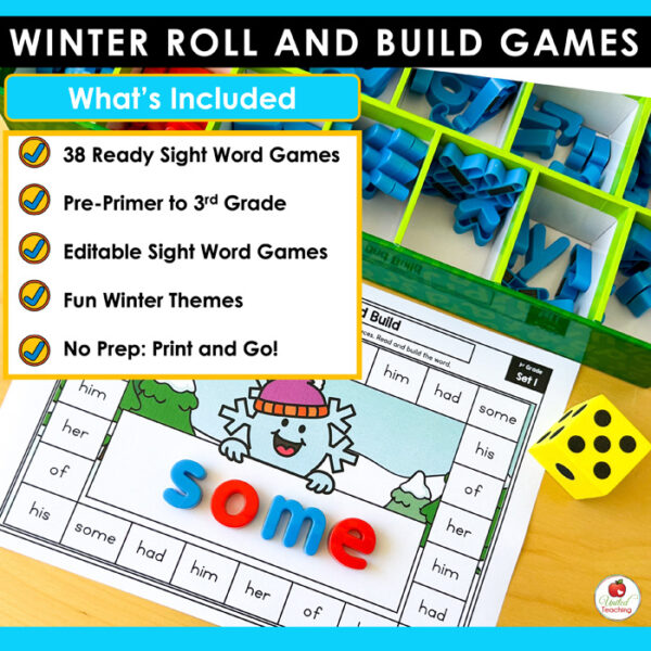 Roll and Build Winter Sight Word Games - Image 2