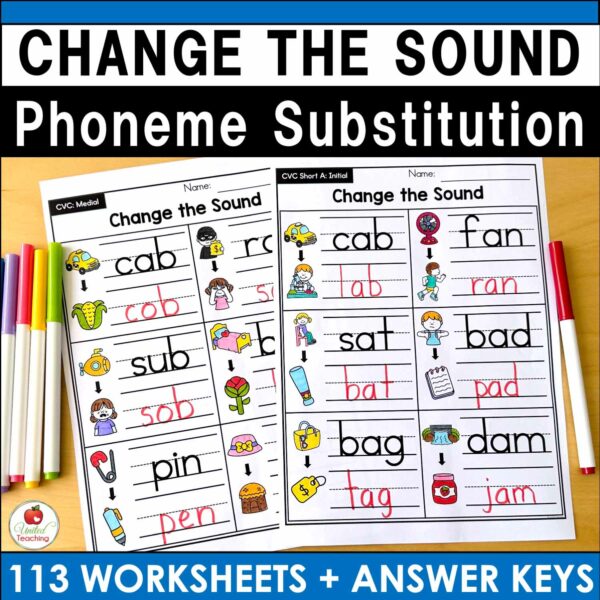 Change the Sound Worksheets Packet Cover