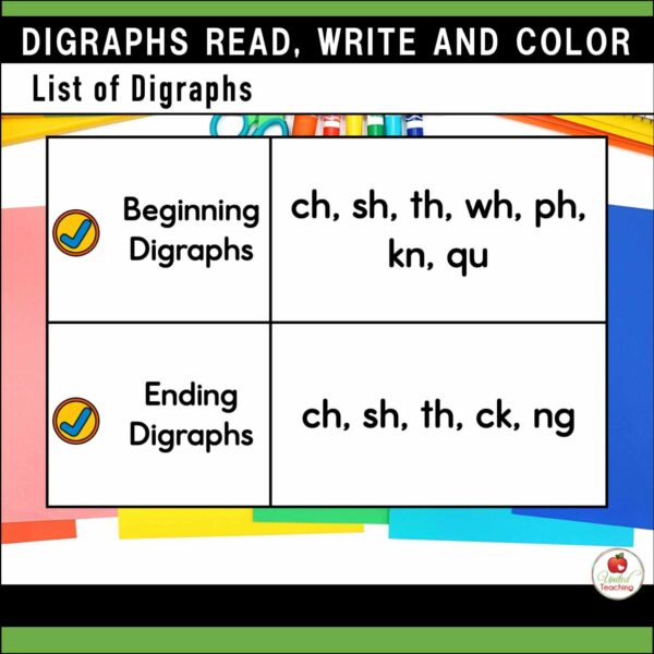 Digraphs Read Write and Color Worksheets Packet - Image 5