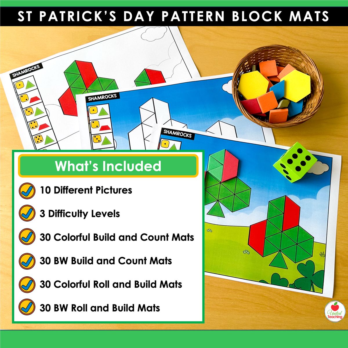 St Patrick's Day Pattern Block Mats