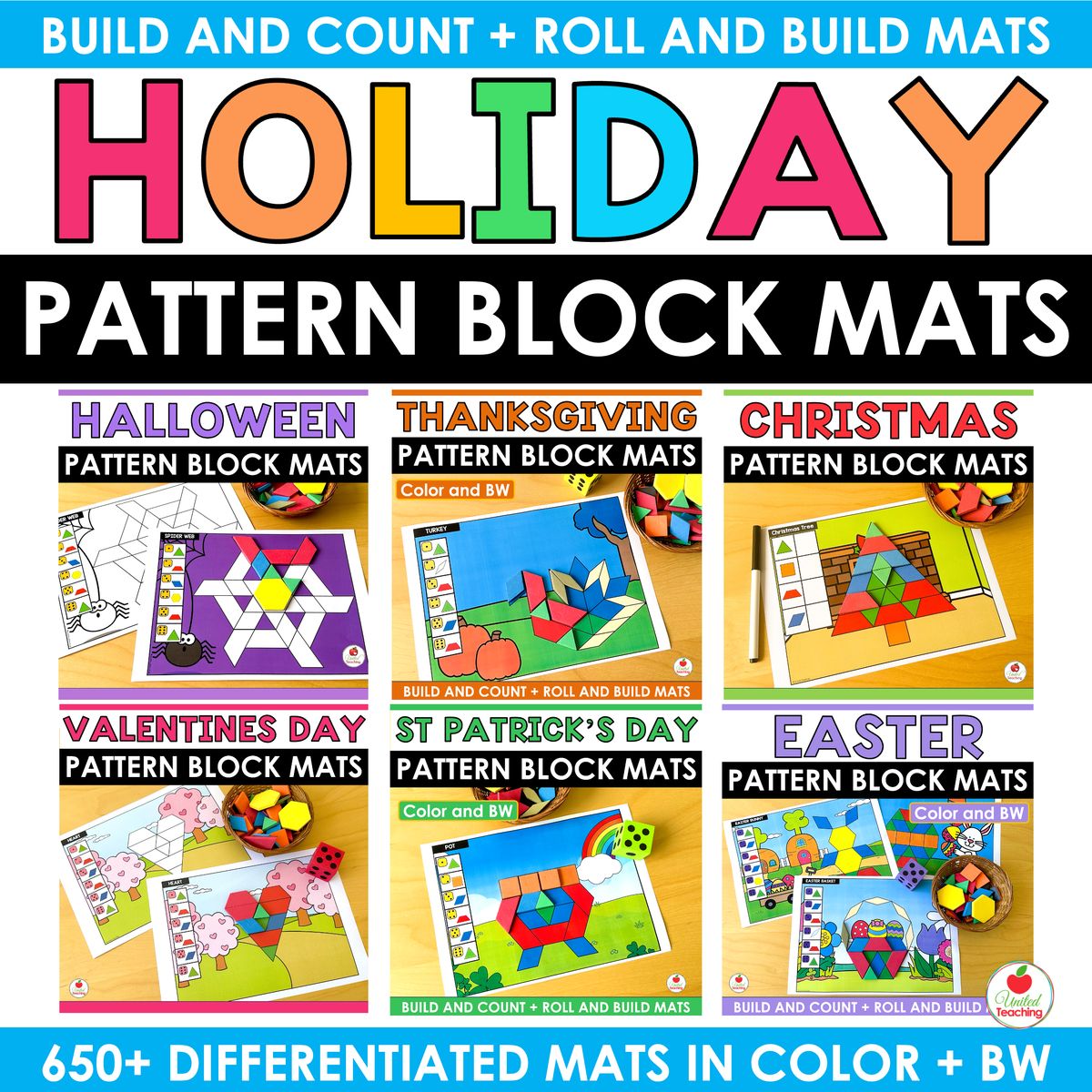 Holiday Pattern Block Mats Bundle