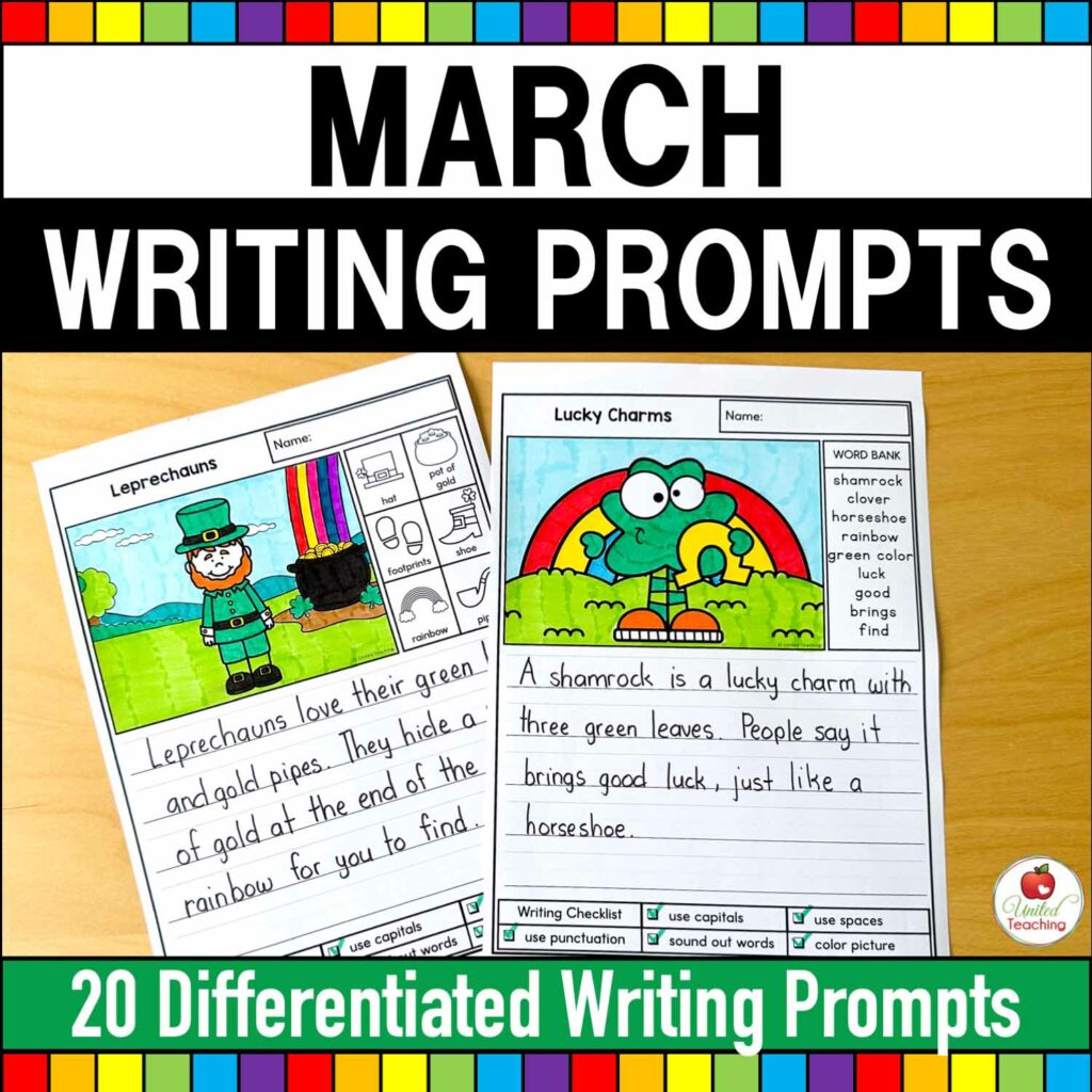 March Writing Prompts Packet Cover
