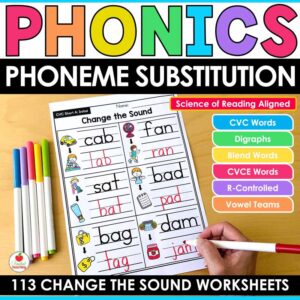 Phoneme Substitution Change the Sound Phonics Worksheets