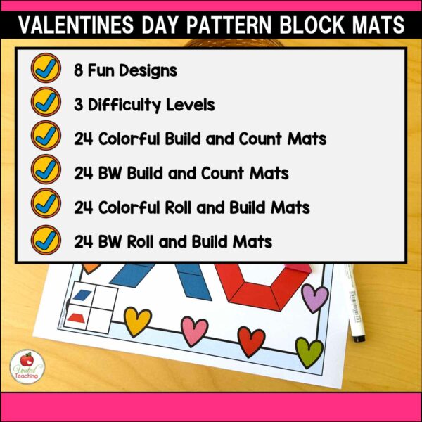Valentine's Day Pattern Block Mats Packet - Image 2