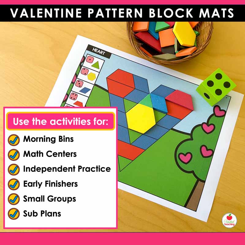 How to use the Valentine's Day Pattern Block Mats