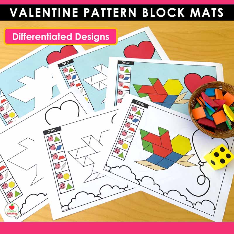 Differentiated Valentine's Day Pattern Block Mats