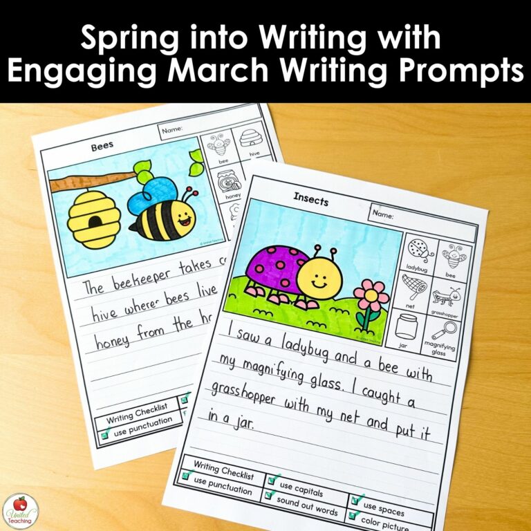 March Writing Prompts for Kindergarten and 1st Grade