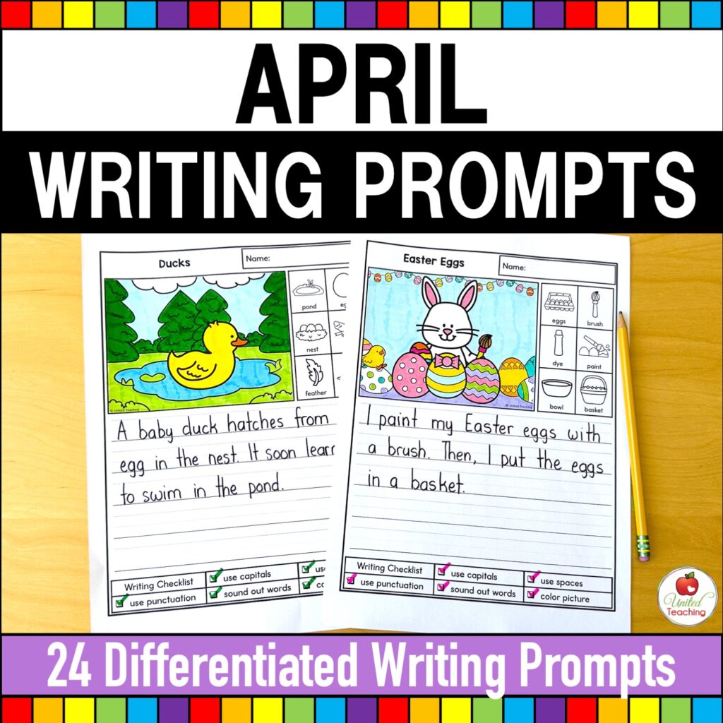 April Writing Prompts Packet Cover