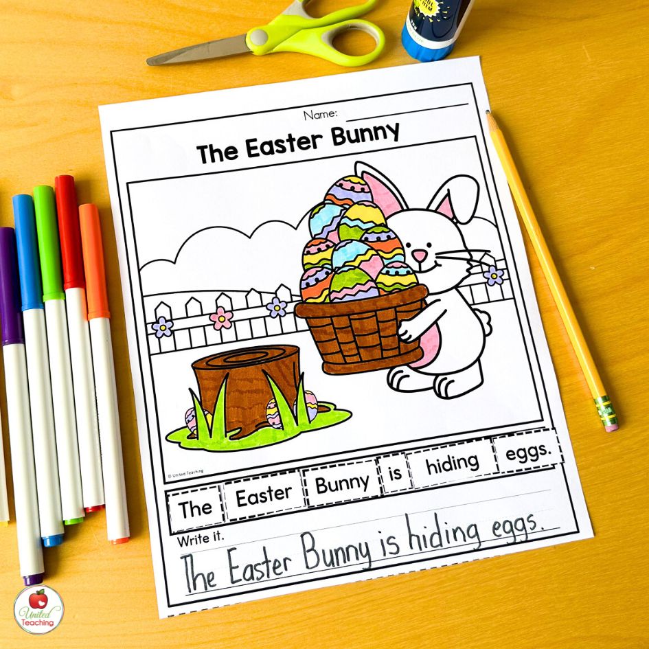 The Easter Bunny scrambled sentence worksheet