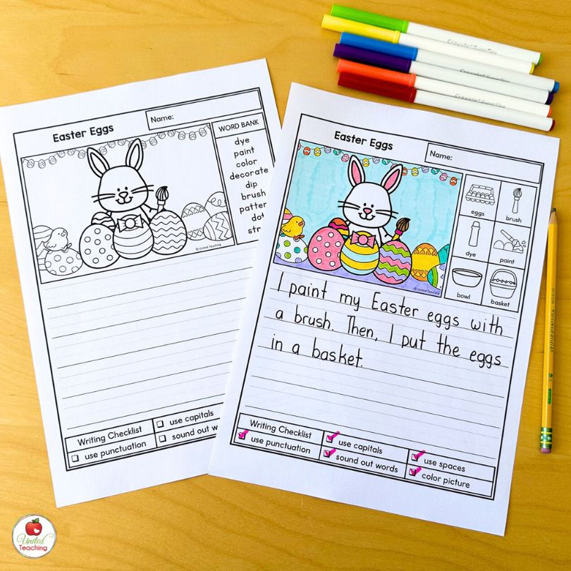 Differentiated writing activities for Easter