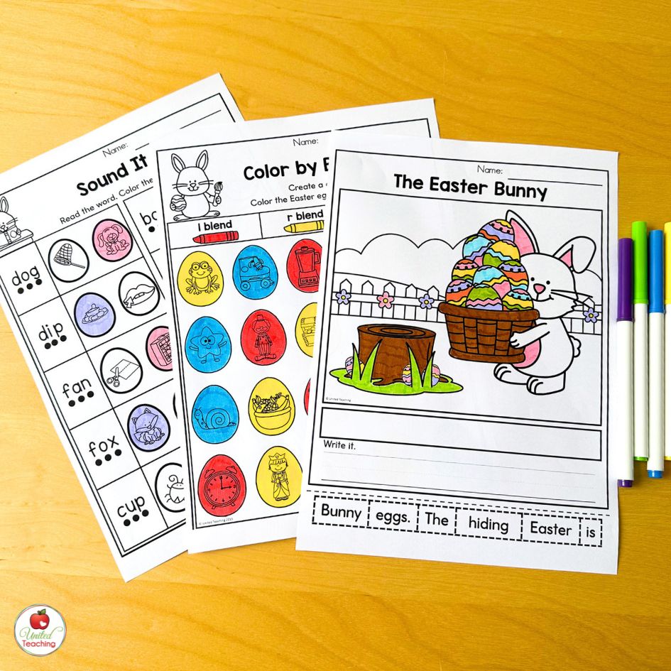 Easter no prep kindergarten literacy Activities