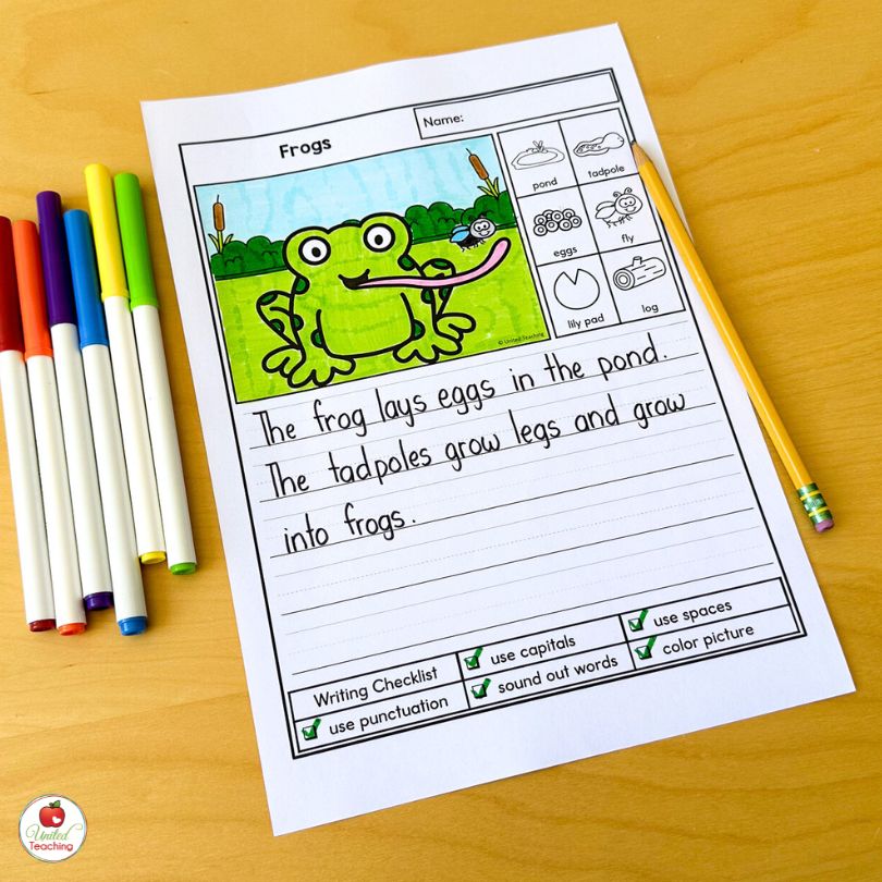 Frog picture writing prompt