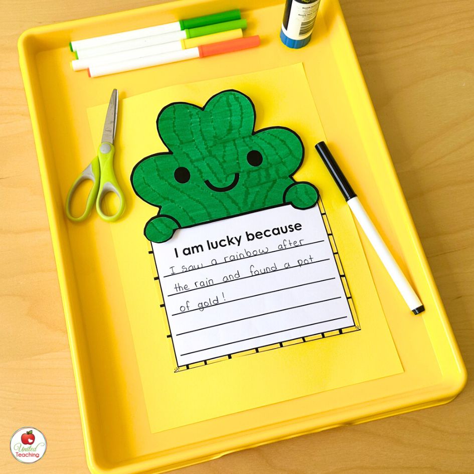I am lucky shamrock writing prompt and craft