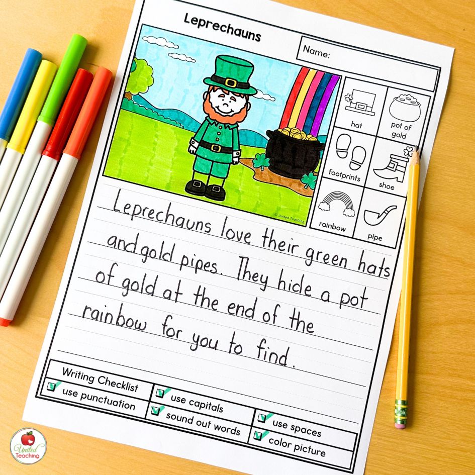 Leprechaun Picture writing Prompt for March and St Patrick's Day