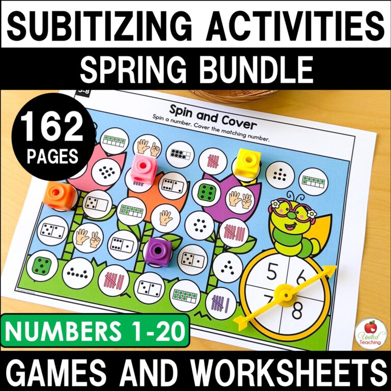 Spring Subitizing Activities Bundle Cover