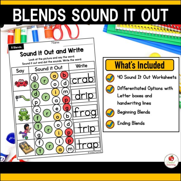 Blends Sound It Out Worksheets Packet - Image 2
